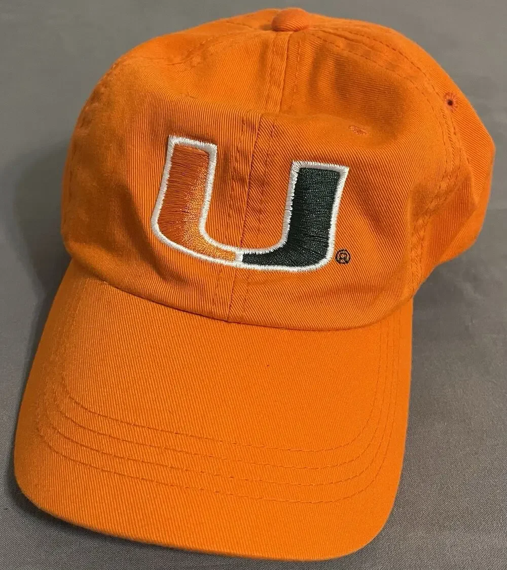 University of Miami Hurricanes Canes Orange Embroidered Signatures Official